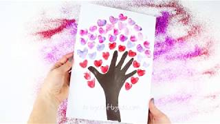 Fingerprint Heart Valentine's Day Tree