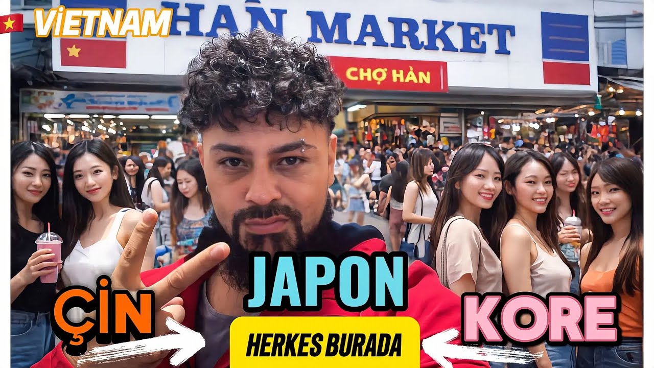 Красивые азиатки повсюду на рынке Хан! Китайский, Корейский, Японский (ВЬЕТНАМ)