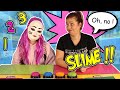 123 SLIME con la FAN LOCA !! Un, dos tres SLIME CHALLENGE !! Marta COMO SE HACE