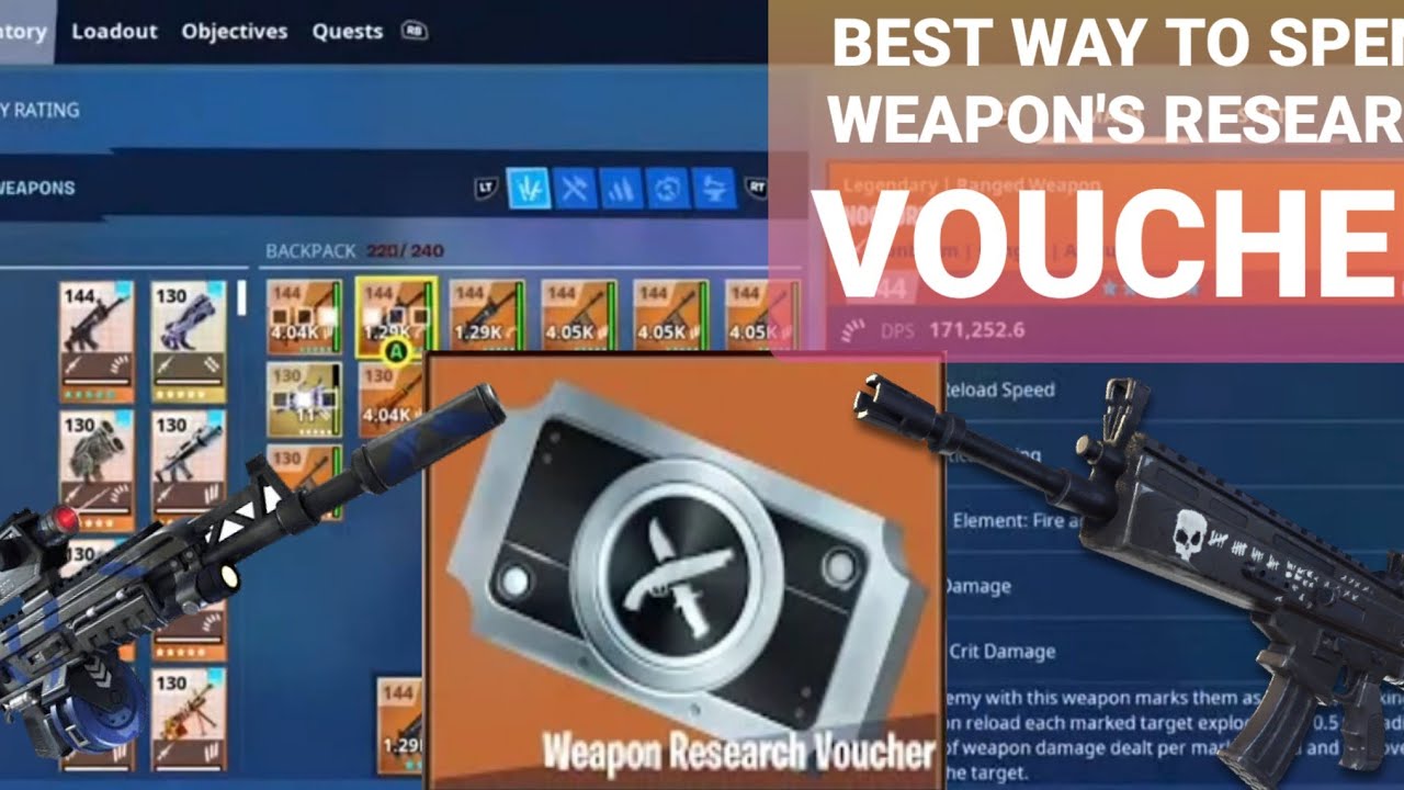 how to get a weapon research voucher in stw