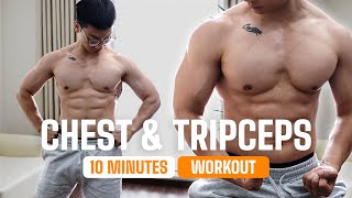 Lv. TRUNG BÌNH // 10 phút NGỰC & TAY SAU tại nhà | Chest & Triceps Home Workout | SHINPHAMM