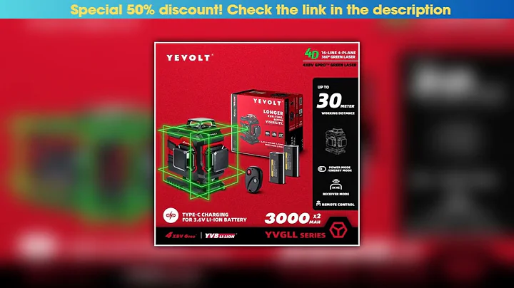 Review YEVOLT YVGLL4XS16DP 4-Plane Green Laser Level 4D 16 Lines with  All Day Work Self-Leveling M