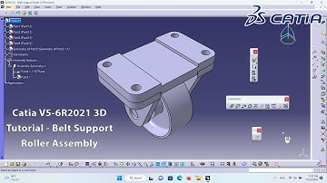 Catia V5-6R2021 3D Tutorial - Belt Support Roller Assembly
