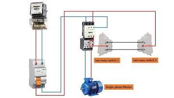 Single phase motor using 2 two-way switches | Single phase motor | two-way switches
