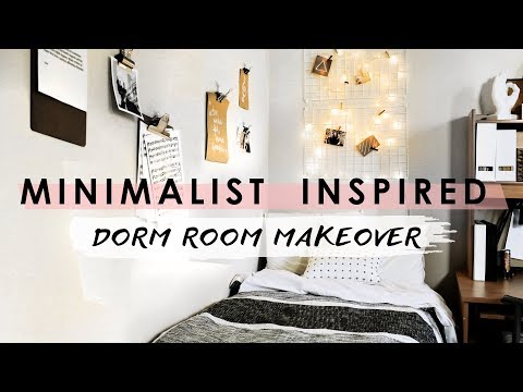 MINIMALIST DORM ROOM MAKEOVER + hacks and tips!