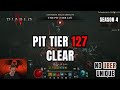 Pit tier 127 clear no uber minion necro  season 4 diablo 4