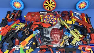 Many Colored Toy Guns Unboxed Spiderman Mask and Guns - Golden Tec -9 and Revolver Pistols