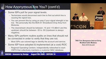 DEF CON 16 - Blake Self, Durandal & Bitemytaco: Free Anonymous Internet Using Modified Cable Modems