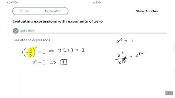 Evaluating expressions with exponents of zero