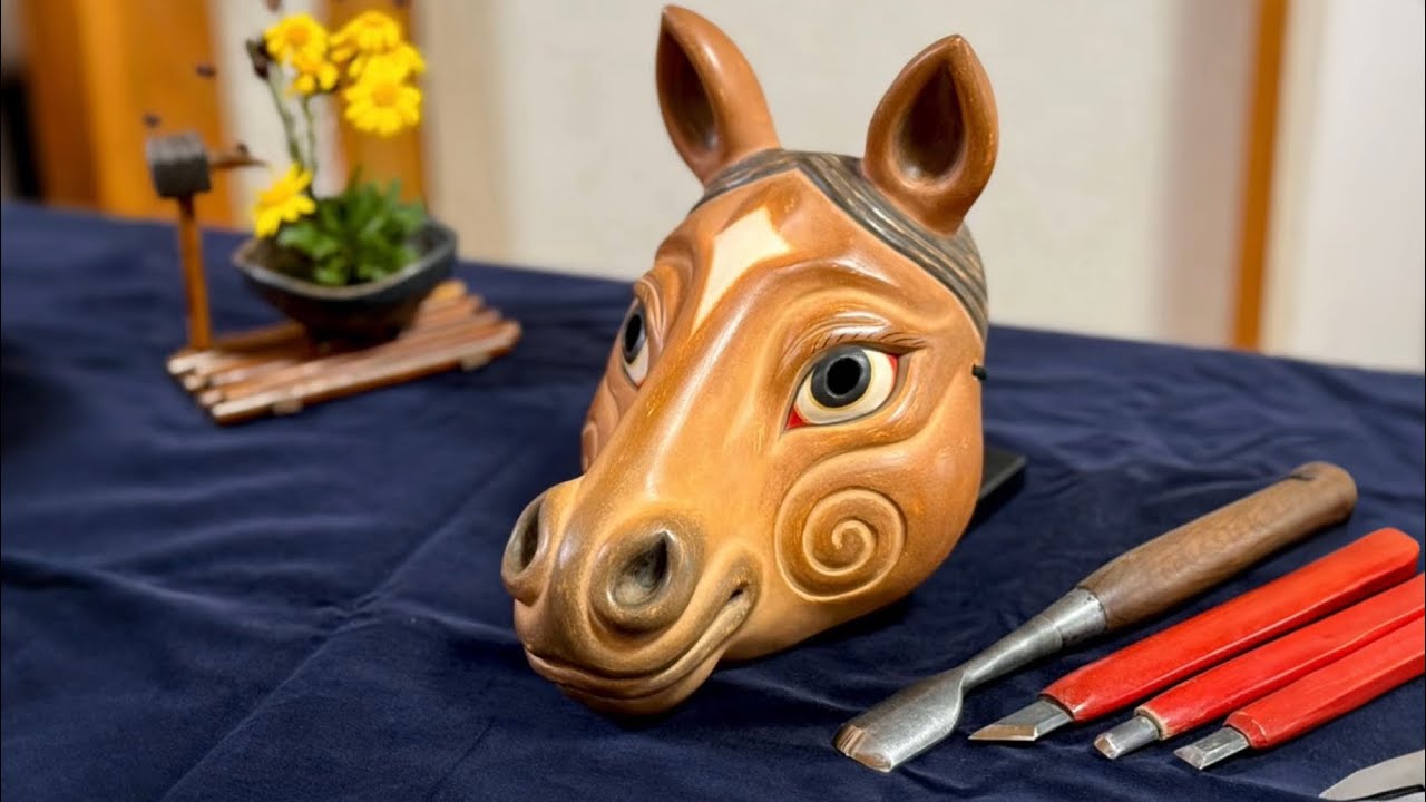 Make a horse mask】#woodcarving #horse #howtodraw - YouTube