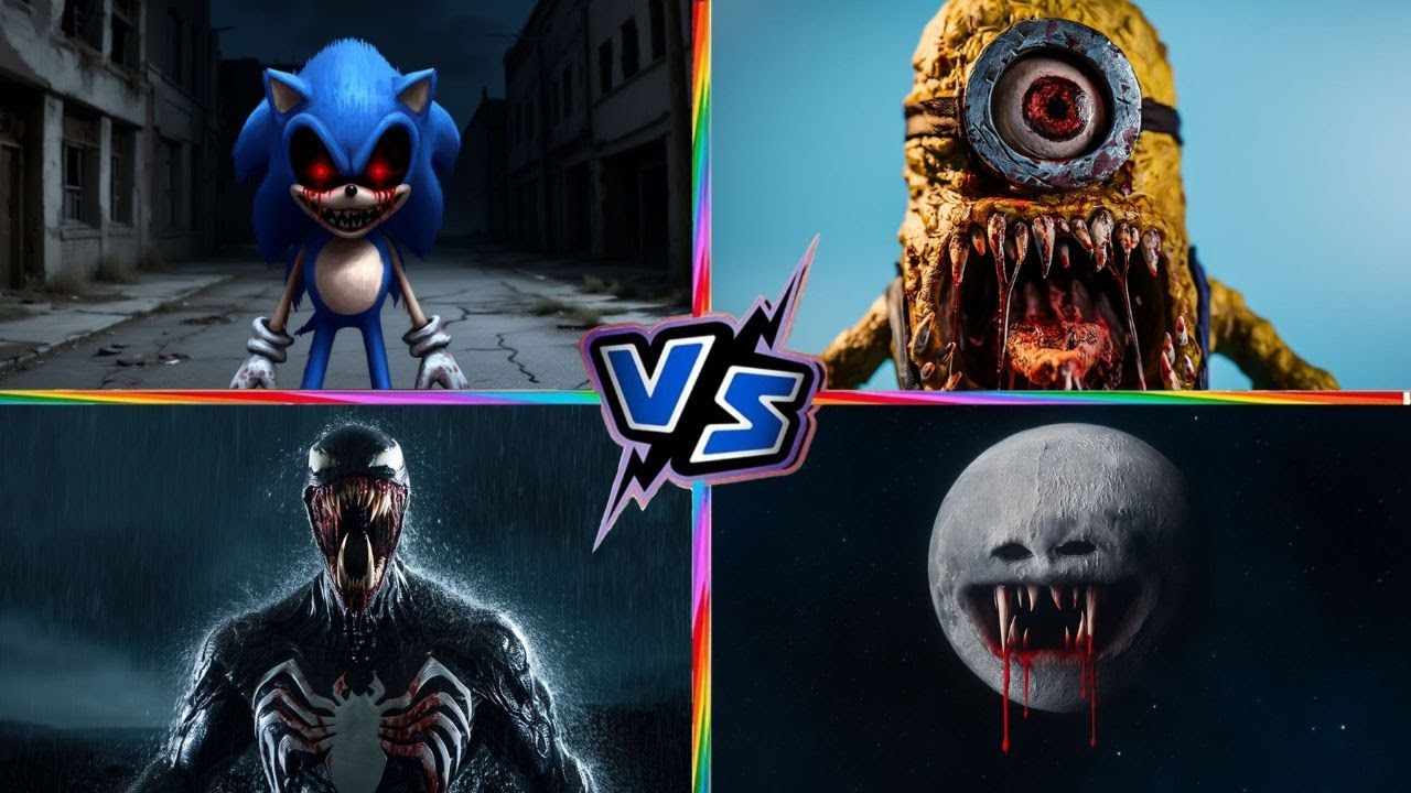 Sonic.EXE 🆚 Venom 🆚 Minion 🆚 Bloody Moon | Tiles Hop Battle