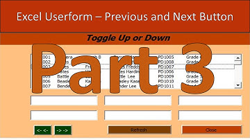 Excel Userform VBA - Previous and Next Button Part 3