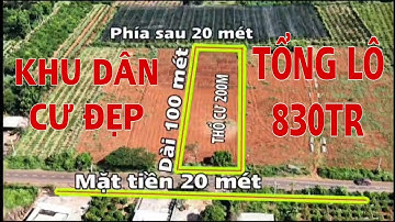 ĐẤT Ở KHU DÂN CƯ ĐẸP DT 20M X 100M*TC 200 TỔNG LÔ 830 TRIỆU