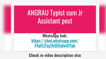 Angrau ngranga JACT (junior Assistant cum Typist) post WhatsApp link