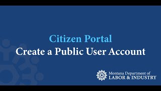 Citizen Portal - Create A Public User Account