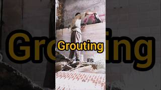 Grout Behind the Tiles!" #DIY #tile #grout #lifehack #constructiontips #cement #shorts #worker