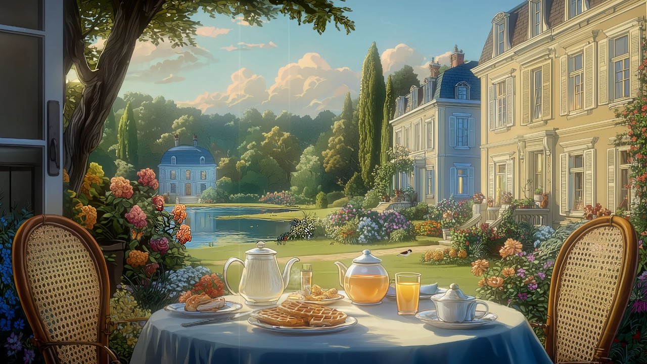 You’re in a dreamy 1940s spring garden, listening to vintage oldies ✨