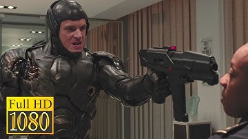 Alex Murphy destroys Vallon and reveals corrupt cops in the movie RoboCop (2014)