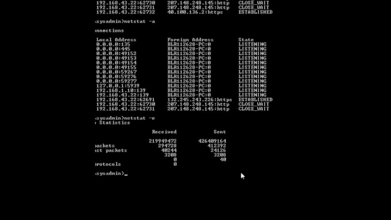 Windows command line networking netstat YouTube