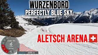 [4K] Skiing Aletsch Arena, Wurzenbord - Blue Sky & Perfect Weather, Wallis Switzerland, GoPro HERO13