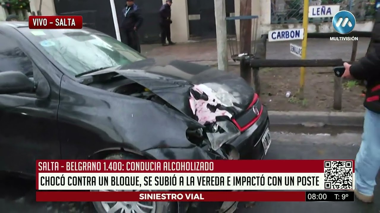 Belgrano al 1400: alcoholizado chocó contra un bloque de la ciclovía