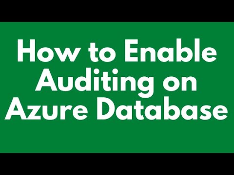 How to Enable auditing on Azure database