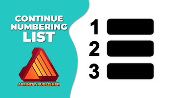 How to continue numbering list in Affinity publisher