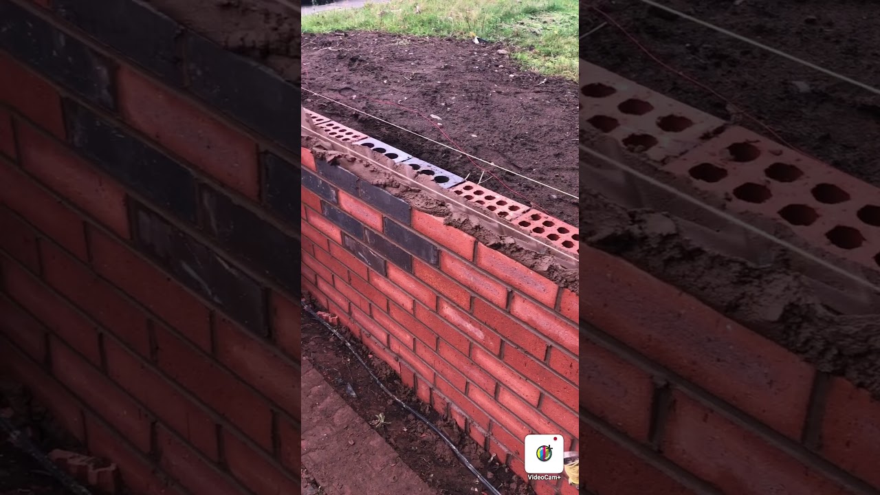 Bricklaying skills Double brick wall/driveway wall YouTube