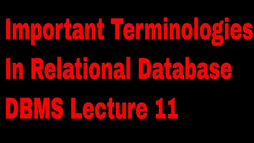 Important Terminologies in Relational Database