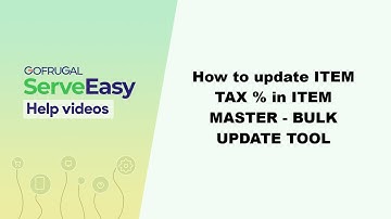 How to change tax for Multiple items using Bulk update tool in GOFRUGAL RPOS6.5