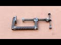 A creative invention from a welder, How to make c clamp heavy duty from rebar