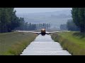 Breitling fighters fly low down a canal  full sequence