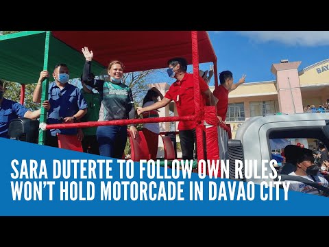 Sara Duterte to follow own rules, won’t hold motorcade in Davao City