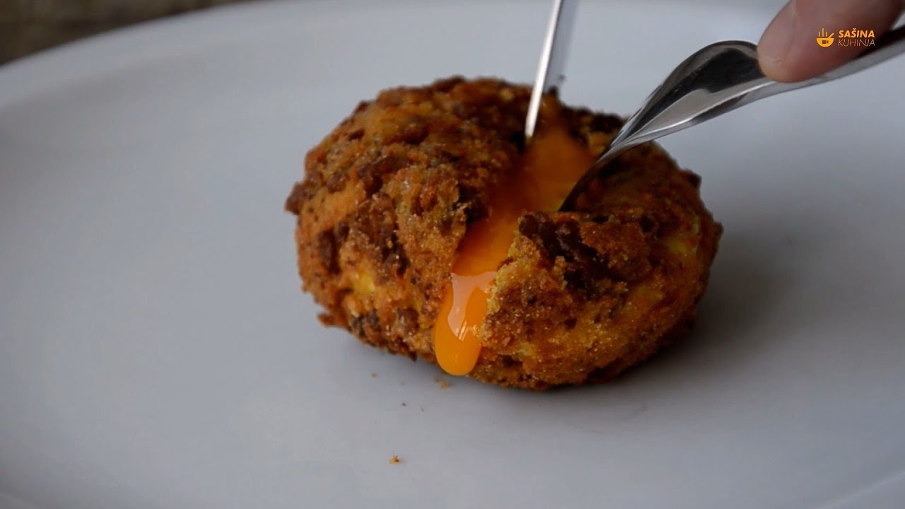 Pohana jaja poširana jaja recept - Poached and Paneed Eggs