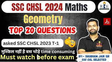 Geometry SSC CHSL 2023 20 good questions| Maths practice for SSC CHSL and SSC CGL 2024