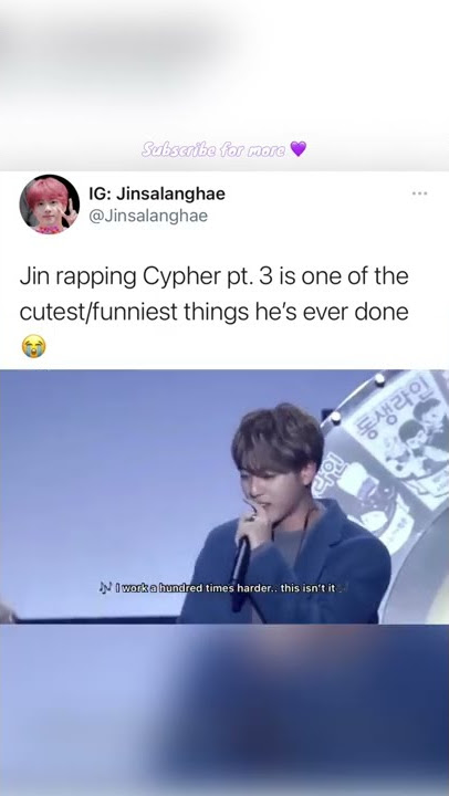 Jin Rapping Cypher pt. 3 😂 #jin