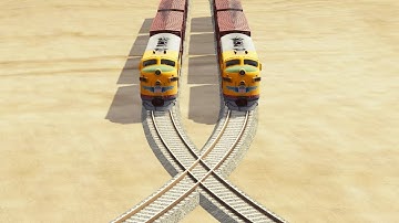 Trains Vs Weird Overlapping Rail Tracks   BeamNG Drive