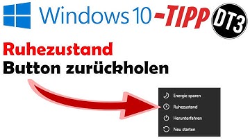 Windows Ruhezustand Button zurückholen / Ruhemodus aktivieren