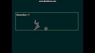 Genetic algorithm. Learning to jump over ball.