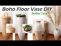 DOLLAR TREE DIY / FLOOR VASE DIY / BOHO DECOR / LARGE BASKET DIY