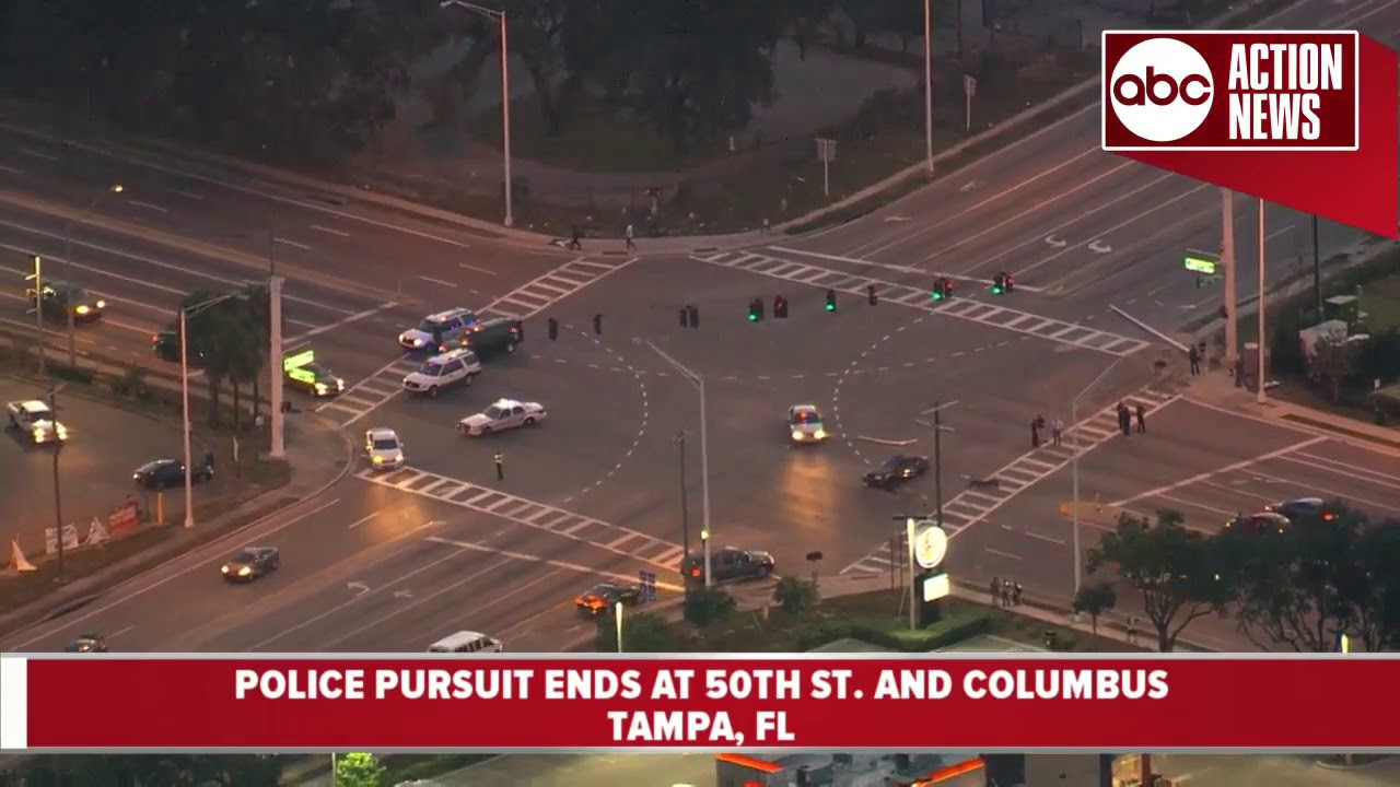 Police pursuit ends in crash in Tampa | Action Air 1 - YouTube
