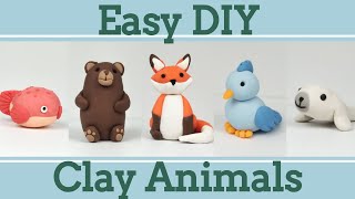 Easy Clay Animals for Beginners #4│5 in 1 Polymer Clay Tutorial