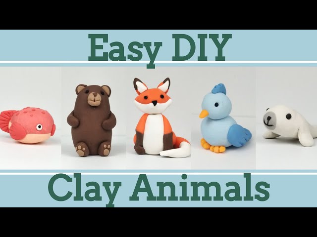 cutie animals  Clay crafts for kids, Kids clay, Polymer clay crafts