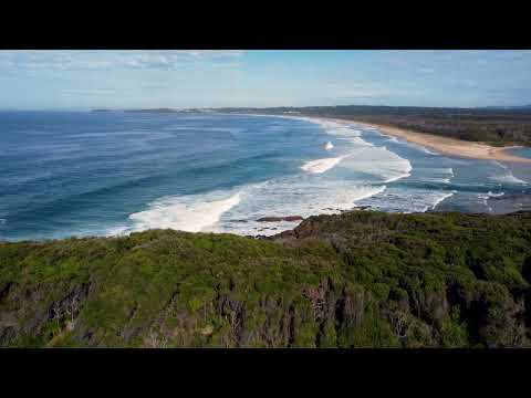 Drone aerial National Park bushland beach Old Bar Point travel tourism Taree Saltwater NSW Australia