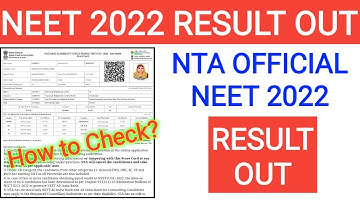 FINALLY- NEET-UG 2022 RESULT OUT | NTA NEET 2022 OFFICIAL RESULT OUT | How to Check NEET Result👍👍👍