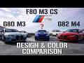 BMW G80 M3 &amp; G82 M4 VS. F80 M3 CS | 4K DESIGN &amp; COLOR COMPARISON