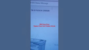 How To Fix 50.0 Fuser Error. Hp Laser Printers.