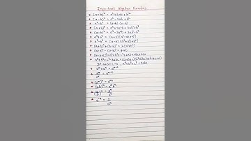Important Algebra Formulas || Algebra Formulas