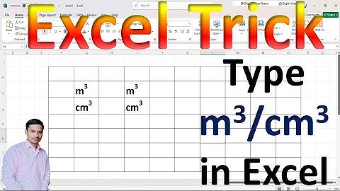 How to Type m3 in Excel || How to Type cm3 in Excel