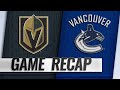 Golden Knights edge Canucks on Karlsson's SHG